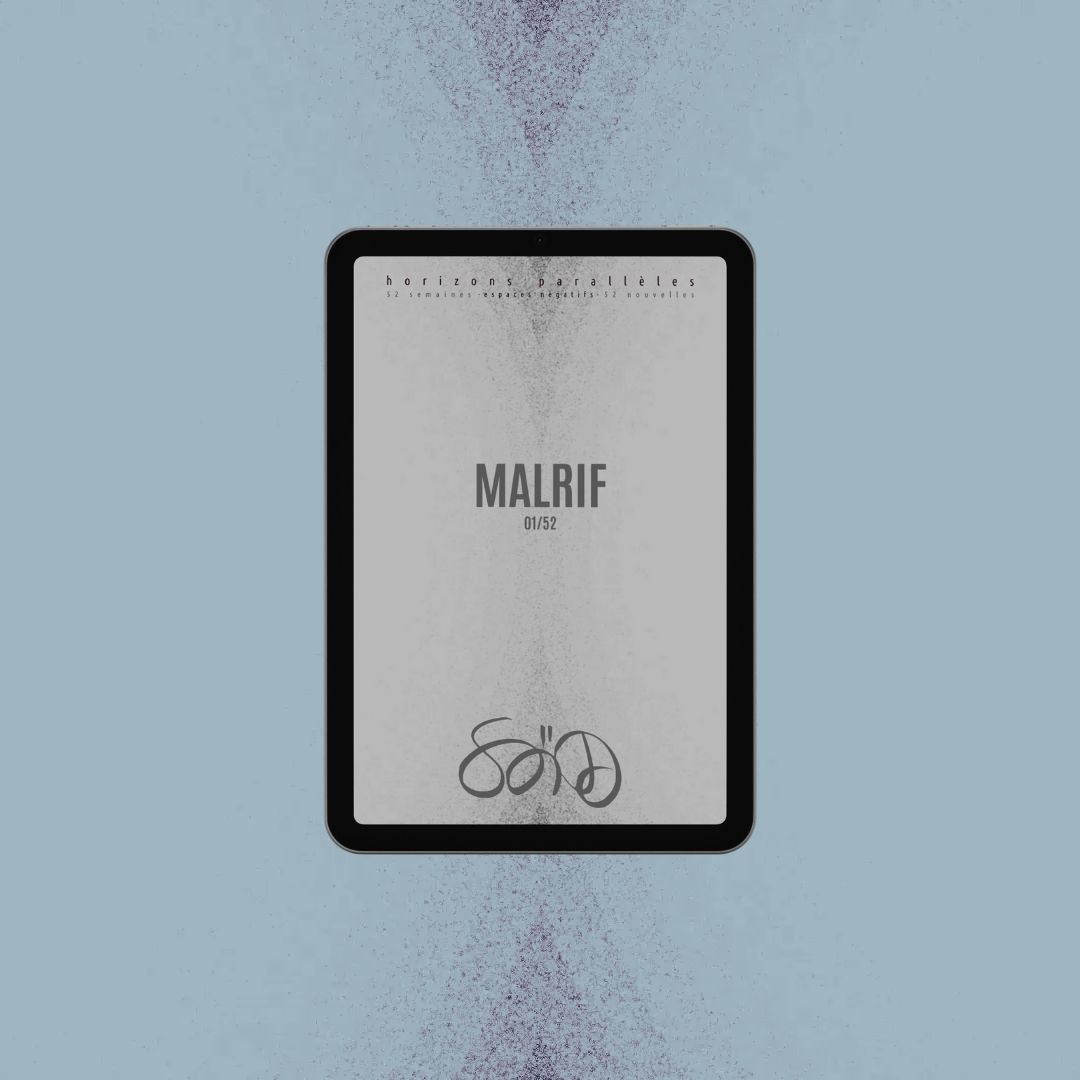 couveture de nouvelle du projet "Horizons parallèles Espaces négatifs" sur liseuse