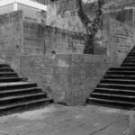 empty concrete stairways in an urban setting